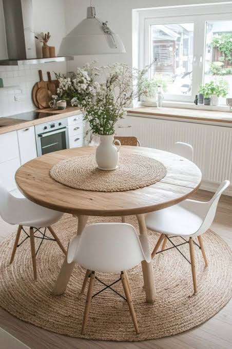Rug styled in a dining room