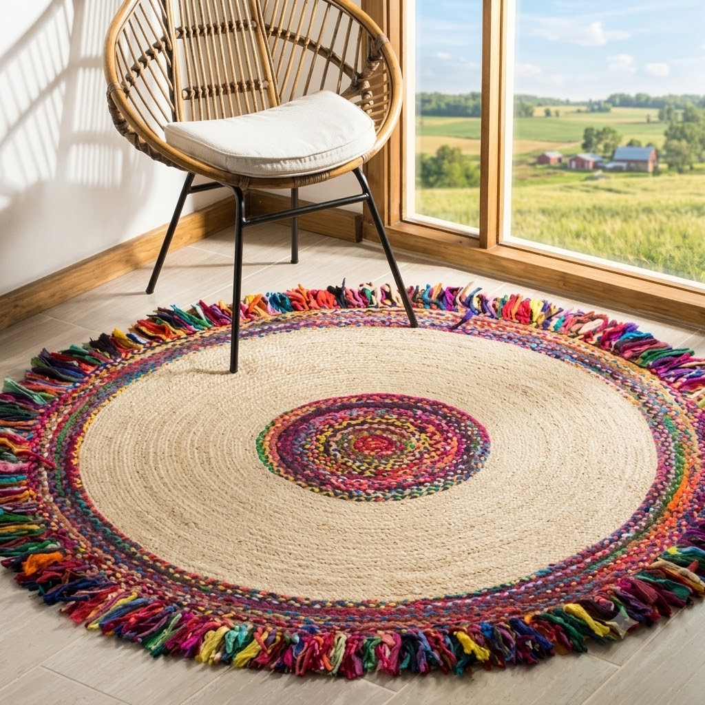 Rustic Jute Braid handwoven jute rug