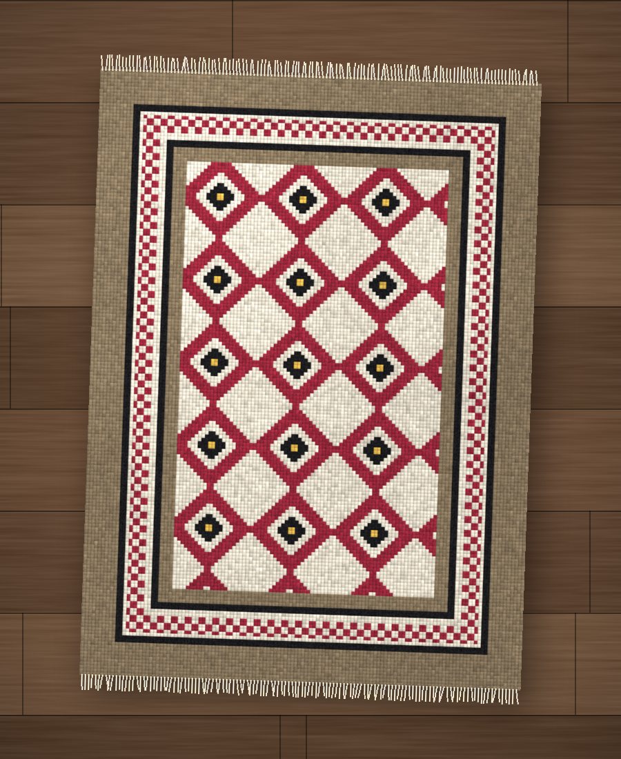 Beni Trellis handwoven wool rug