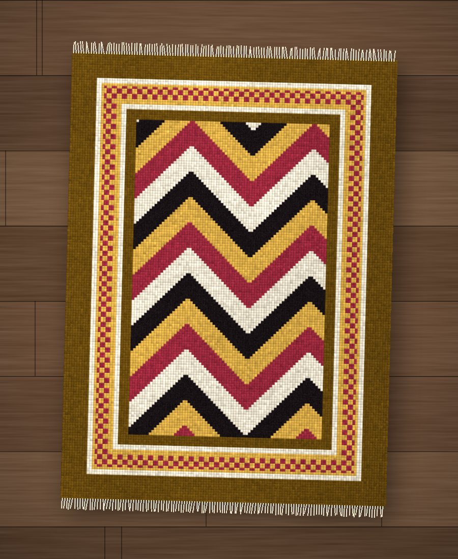 Dhurrie Chevron handwoven cotton rug