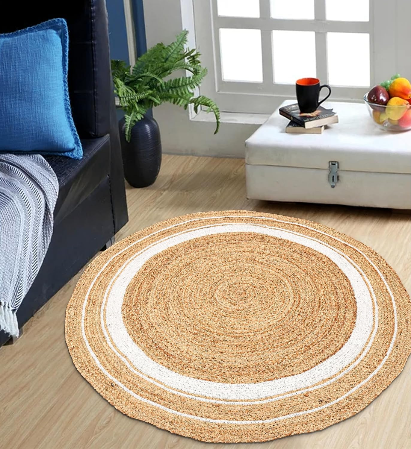 Tribal kilim rug in a living room